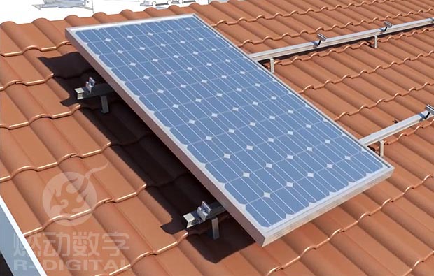 太阳能板安装施工三维